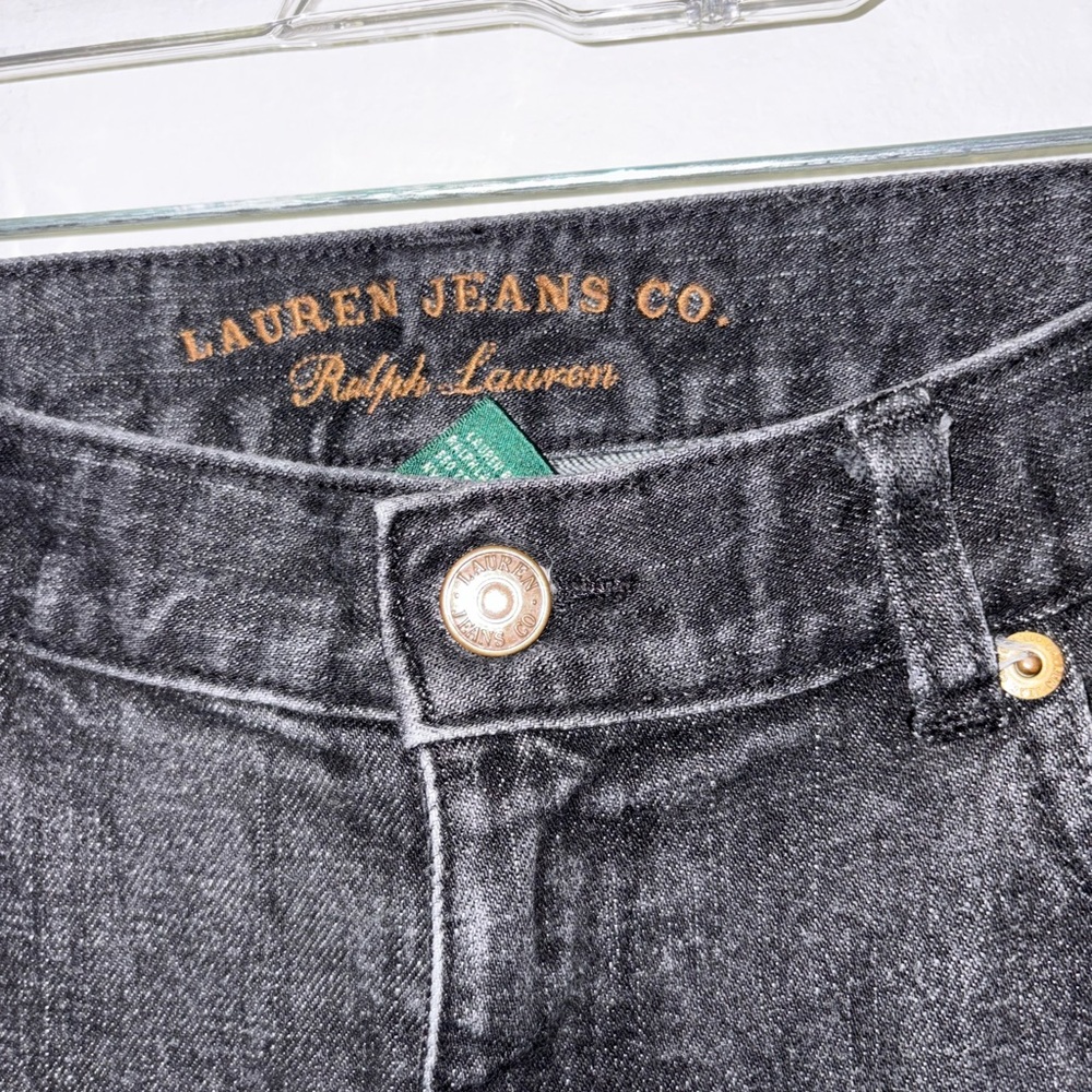 Lauren Jeans Co. Ralph Lauren Classic Straight Black Denim Jeans - Picture 2 of 6